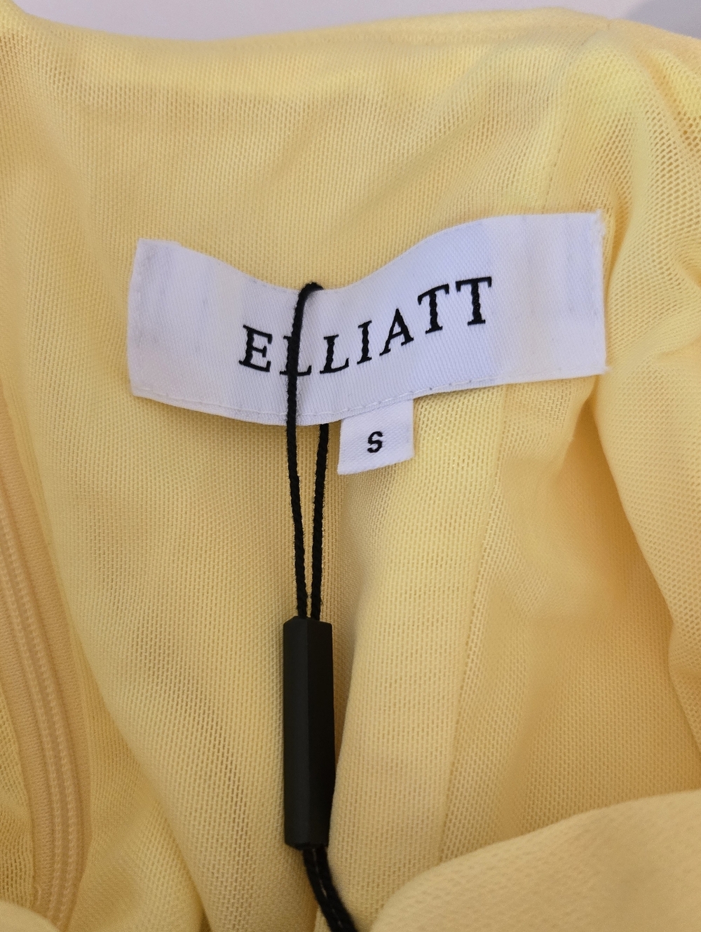Elliatt Bright Yellow Off-the-Shoulder Mini Dress with Floral Sleeve Detail - Picture 8 of 9